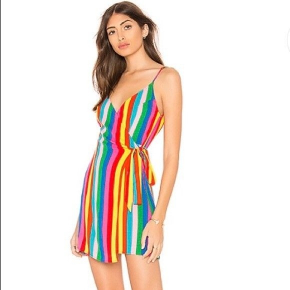 Show Me Your MuMu Dresses & Skirts - Show Me your Mumu Say Jay Wrap Dress Tulum stripe